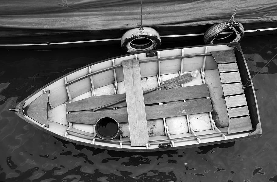boat, bnw, river, nautical vessel, no people, circle, geometric shape HD wallpaper