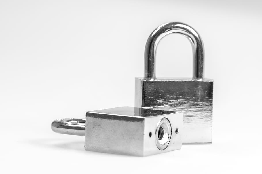 two silver padlocks, castle, security, sure, metal, closed HD wallpaper