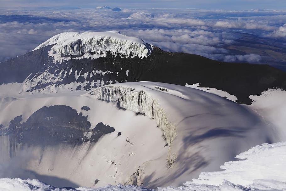 photo of white and black mountain, aerial view photography of black and white mountains HD wallpaper
