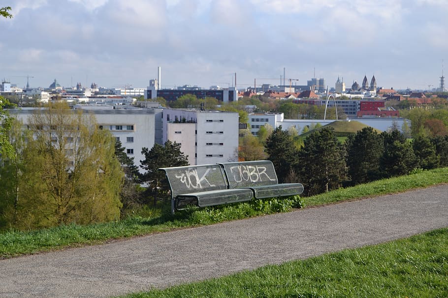 HD wallpaper: olympic park, munich, bavaria, germany, park bench, bank ...