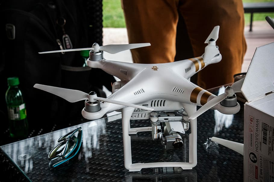 selective focus photo of DJi Phantom quadcopter drone, airplane HD wallpaper