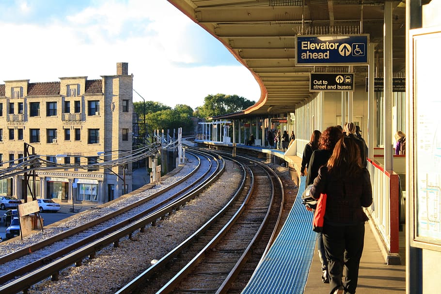 metro, train, tracks, rail, railway, station, platform, people HD wallpaper