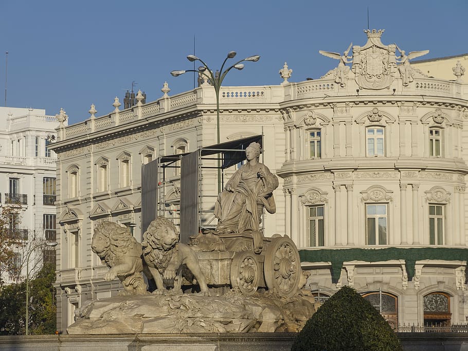 madrid, sources, cibeles, sculpture, art and craft, statue HD wallpaper