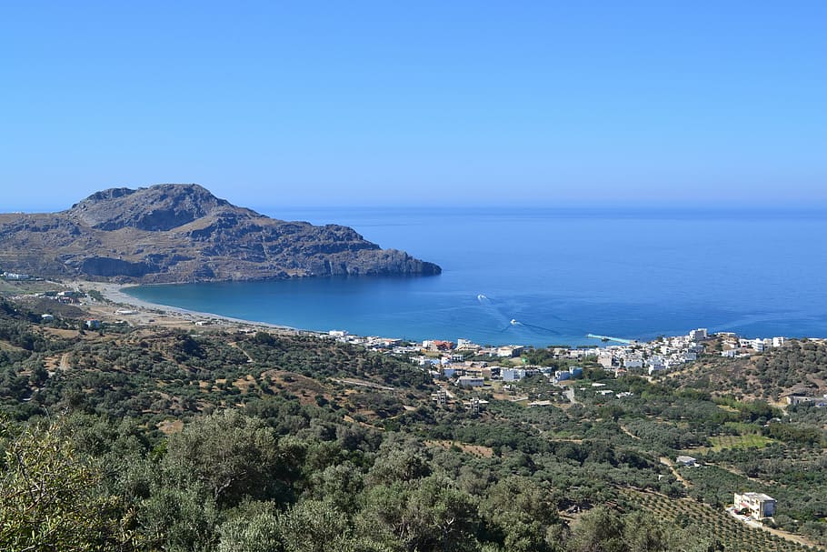 greece, crete, landscape, sea, water, scenics - nature, sky HD wallpaper