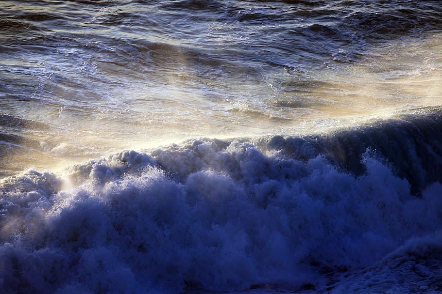 Wave, Coast, Surf, Water, Sea, Spray, nature, blue, beach, no People HD wallpaper