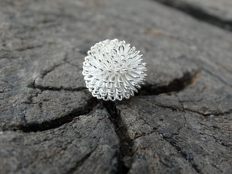 ball, art, about, silvery, wood, log, structure, cracks, old HD wallpaper