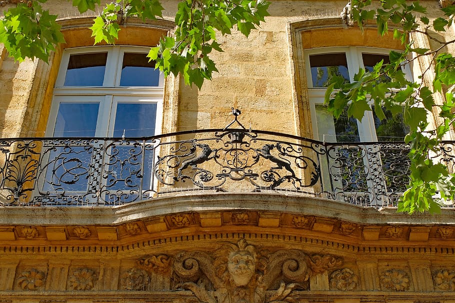 architecture, window, building, facade, balcony, sculpture, HD wallpaper