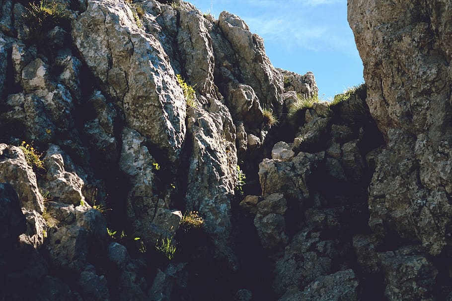 stone, rock, mountains, sky, rock - object, solid, beauty in nature HD wallpaper