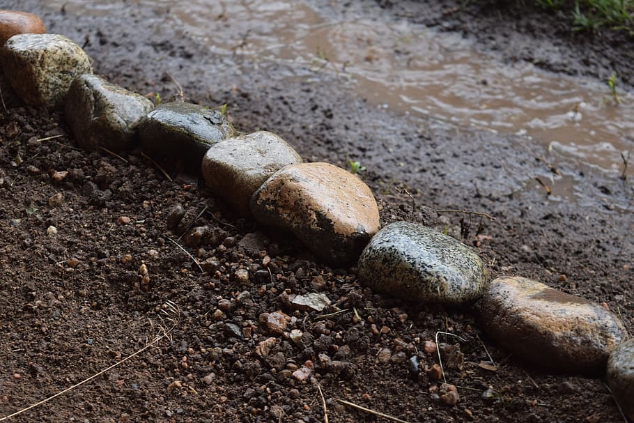 rain, rocks, wet, water, nature, stone, environment, land, no people HD wallpaper