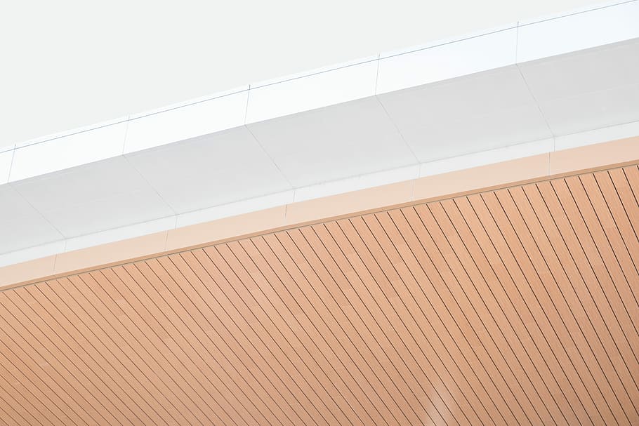 photo of brown wooden ceiling, plank, architectural detail HD wallpaper