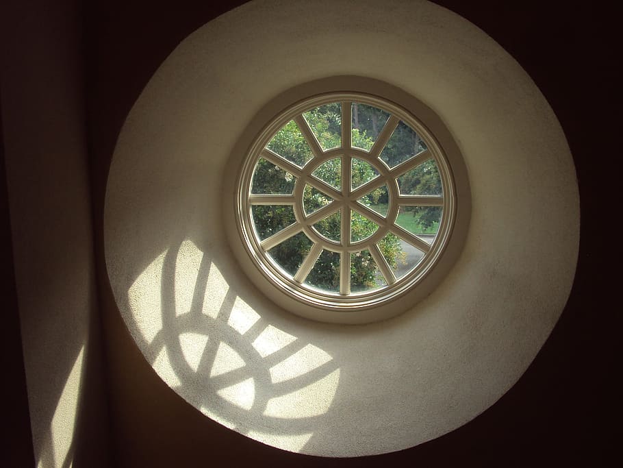 window, sunlight, circle, window-light, round, design, geometric shape, HD wallpaper