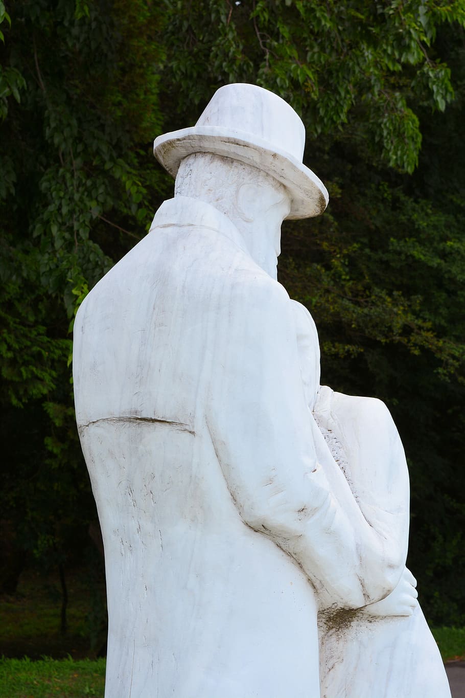 Statue, Brancusi, Hats, Hug, Man, back, woman, sculpture, marble HD wallpaper
