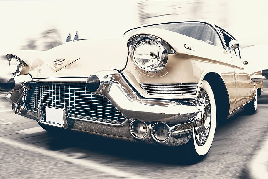 vintage white coupe car, auto, cadillac, oldtimer, automotive HD wallpaper