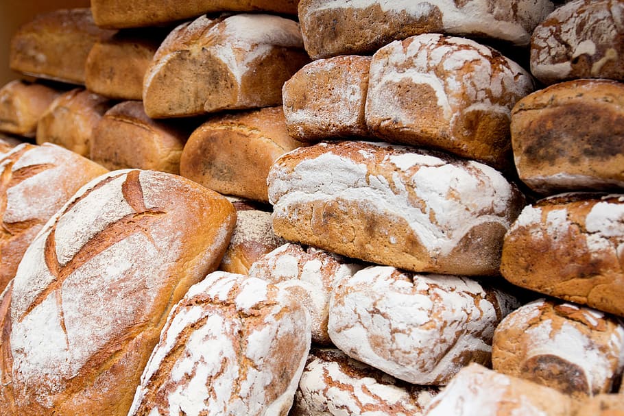 bakery, loaf, eating, wheat, bread, the freshness, flour, food and drink HD wallpaper