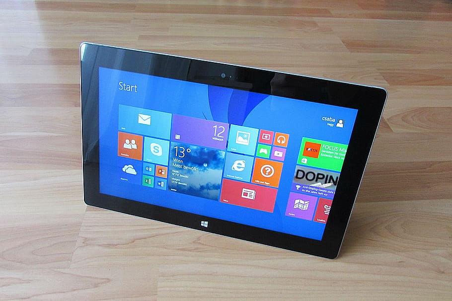 black Windows surface, windows 8, internet, online, display HD wallpaper