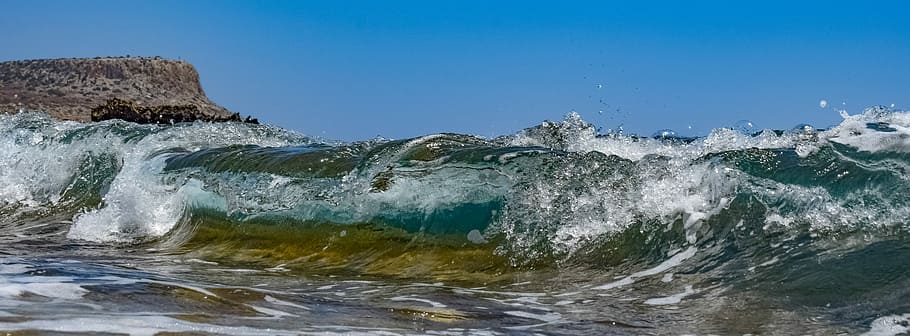 waving body of water, wave, liquid, foam, spray, splash, sea HD wallpaper