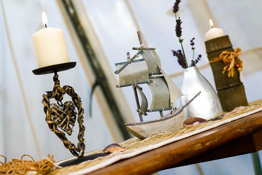 Decoration, Candle, Light, Romantic, boot, art, heart, church HD wallpaper