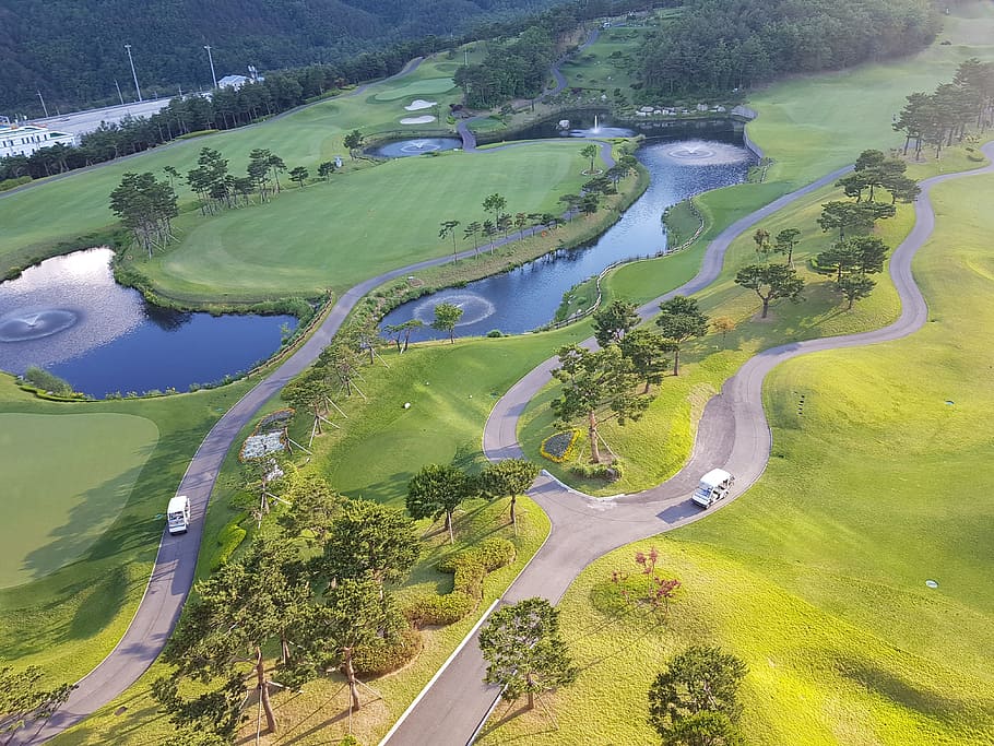 Delfino, Golf Course, Hotel, aerial view, green color, rural scene HD wallpaper