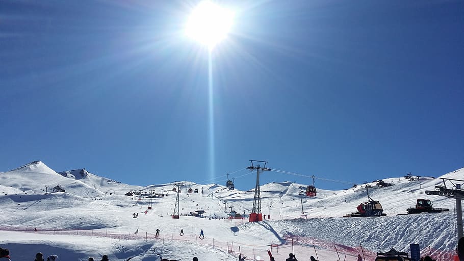 snow, landscape, skiing, cold temperature, winter, mountain HD wallpaper