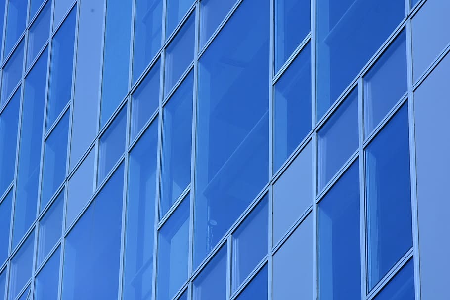 windows, blue, glass, building, built structure, architecture HD wallpaper