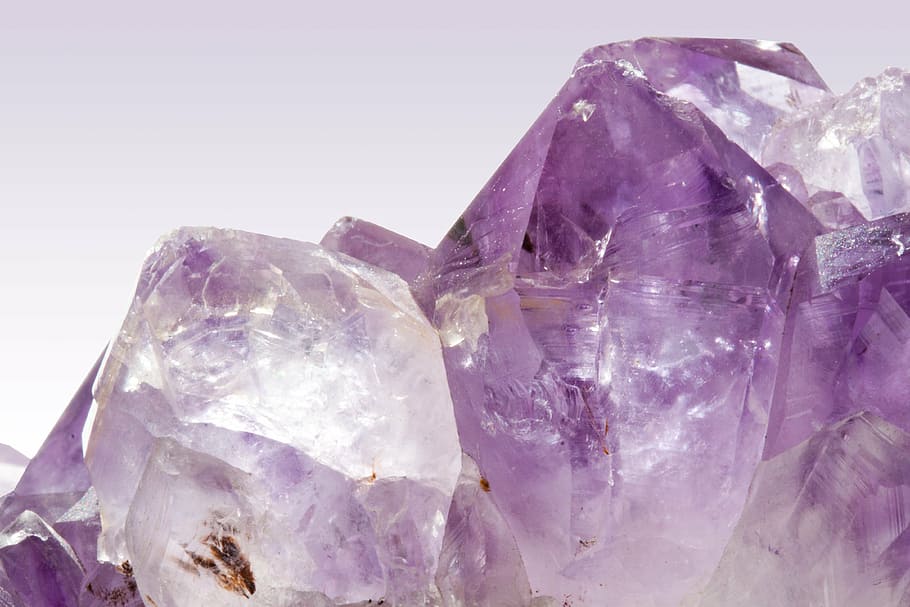 purple gemstone, amethyst, violet, quartz, transparent, macro HD wallpaper