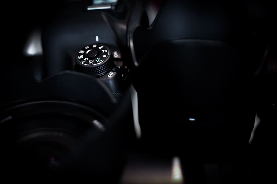 camera, the background, black, dark, canon, photographer, photo equipment HD wallpaper