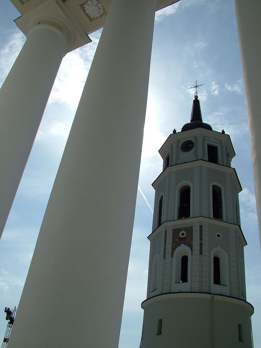city, historically, cathedral, vilnius, steeple, church, lithuania, HD wallpaper