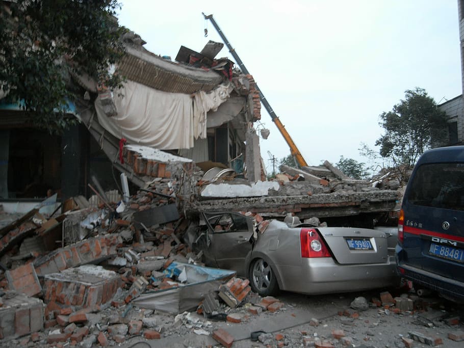 Ruins of the Earthquake in Sichuan, China, destruction, disaster