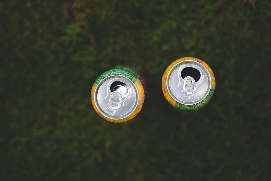 cans, drink, drinking, two, grass, day off, chillout, no people HD wallpaper