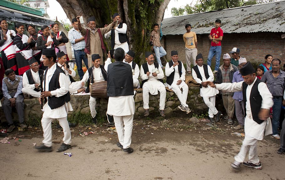 people, folk dance, newari culture, dancing, music, folk-dance