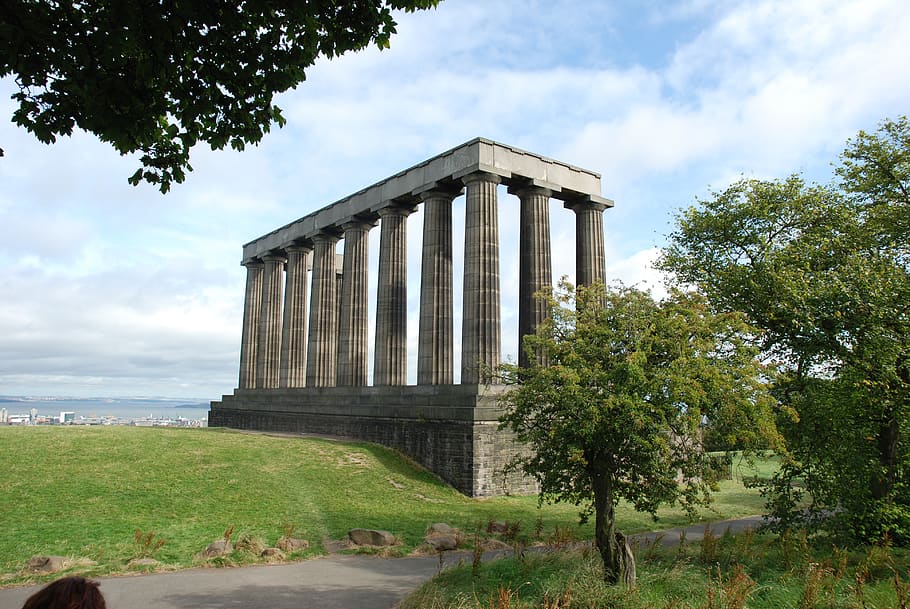 sky, architecture, outdoors, tree, edinburgh, built structure HD wallpaper