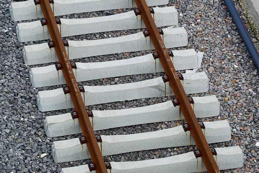 track construction, railway technology, rail track element HD wallpaper
