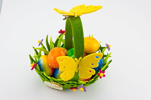 Easter, Basket, Easter Eggs, colorful, custom, decoration, hare HD wallpaper