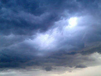 rain clouds, sky, blue, thunderstorm, storm clouds, dark sky HD wallpaper