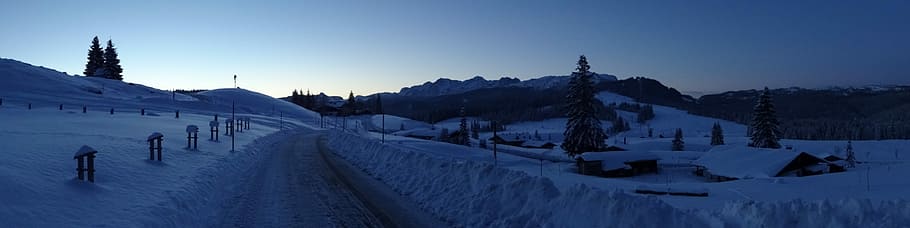 Alpine, Alm, Winter, Wintry, Bavaria, panorama, cold temperature HD wallpaper