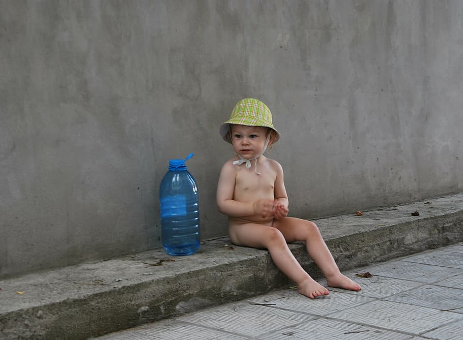 boy, water, sitting, summer, background, beautiful, cute, toddler HD wallpaper