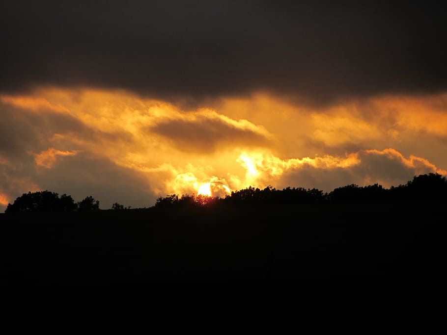 sun, sunset, silhouette, sky, cloud - sky, beauty in nature HD wallpaper