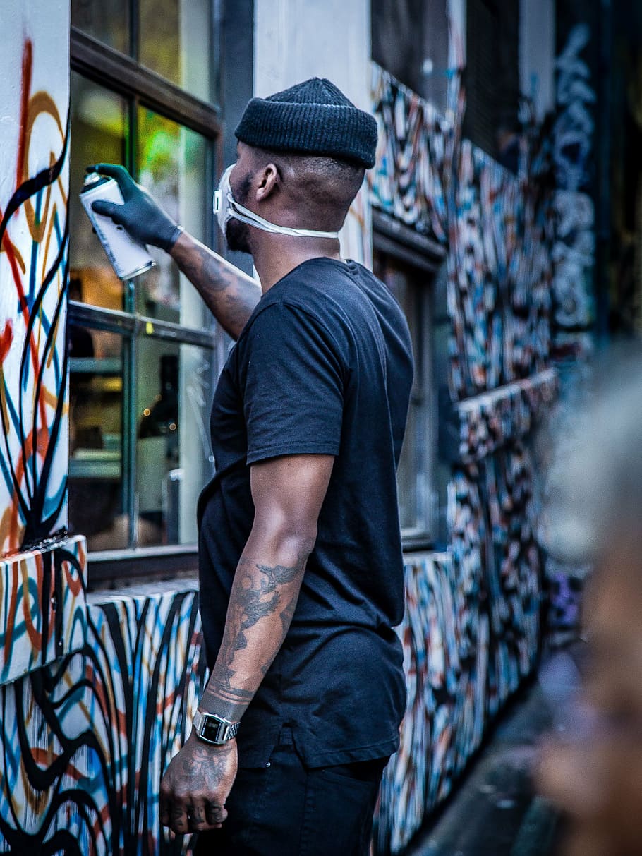 man painting the wall, architecture, building, infrastructure HD wallpaper