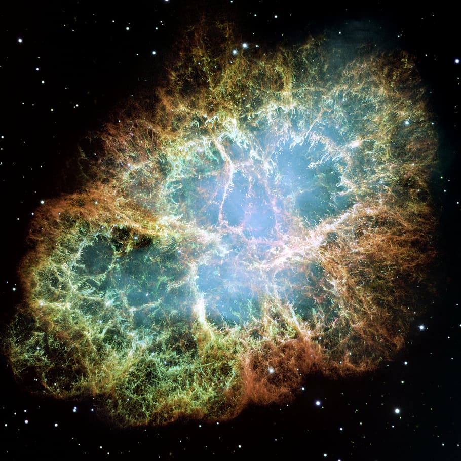 crab nebula, supernova remnant, pulsar wind fog, constellation taurus, HD wallpaper