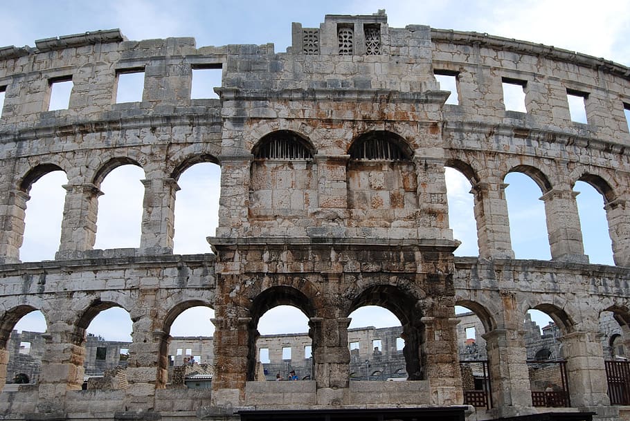 Coliseum, Pula Arena, Croatia, the coliseum, monuments, the amphitheater, HD wallpaper