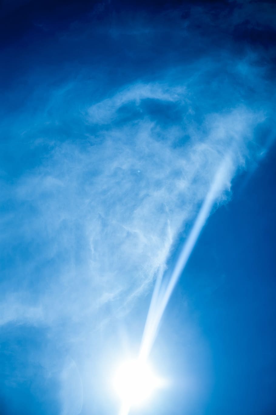 sky, clouds, blue, sunset, poland, the sun, blue sky, cloud cover HD wallpaper