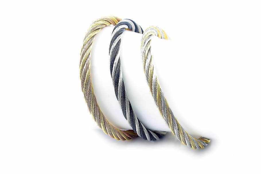 stainless, background, white, bracelet, steel, gold, jewelry HD wallpaper