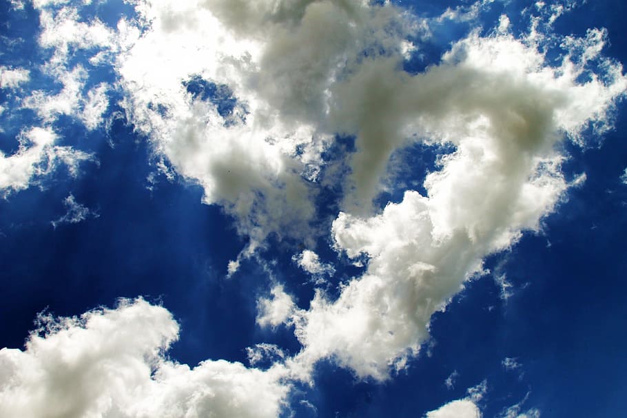 Cloud, Sky, Blue, Nature, Weather, White, light, summer, blue sky clouds HD wallpaper