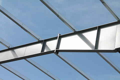 gray steel frame, construction, beam, structure, architecture HD wallpaper