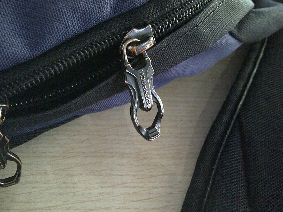 zipper, bag, bodypack, close-up, indoors, no people, textile HD wallpaper