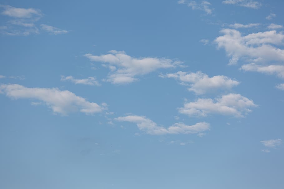 blue sky, white clouds, clear light, saturated, cloud - sky HD wallpaper