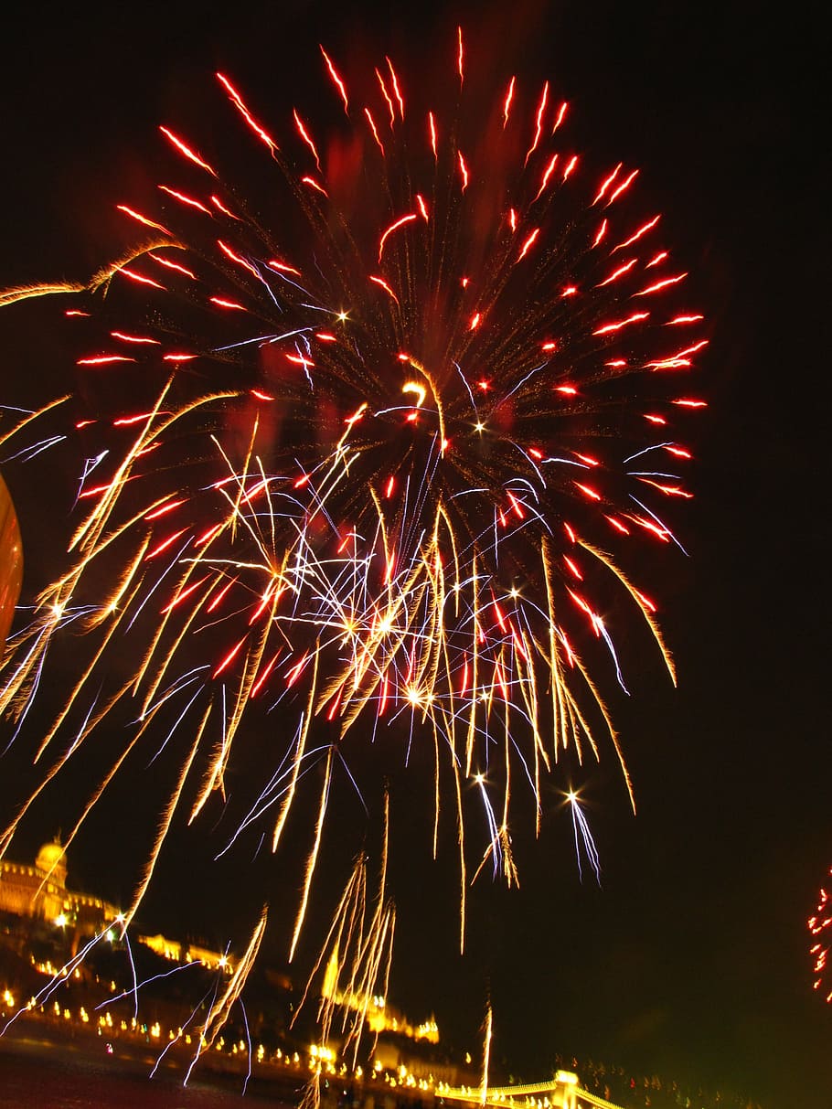fireworks, holiday, light, nice, buda castle, celebration, night HD wallpaper