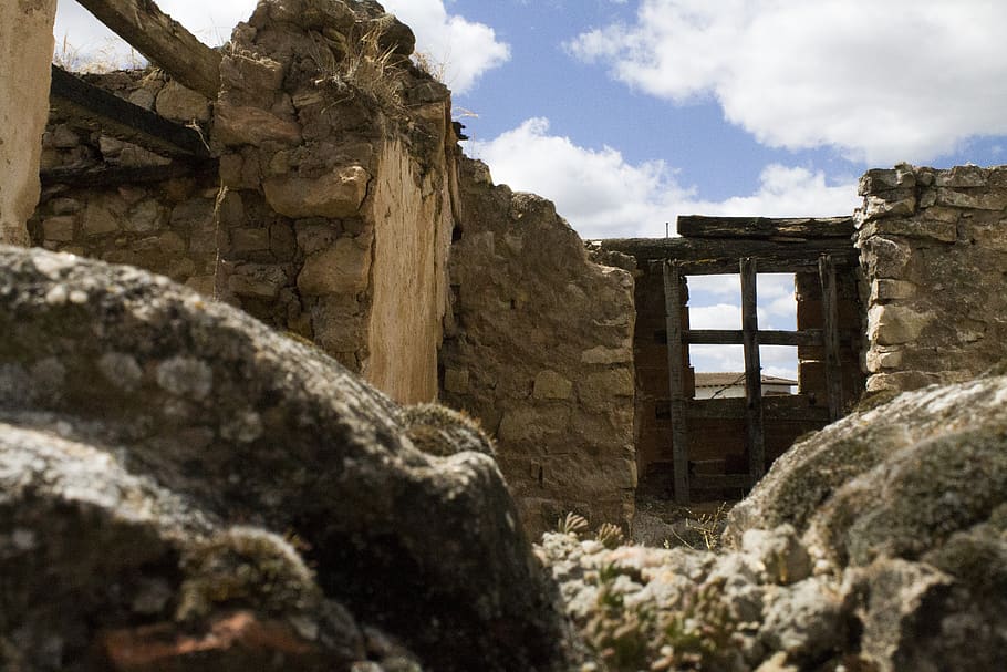 ruins, rubble, house, architecture, built structure, history HD wallpaper