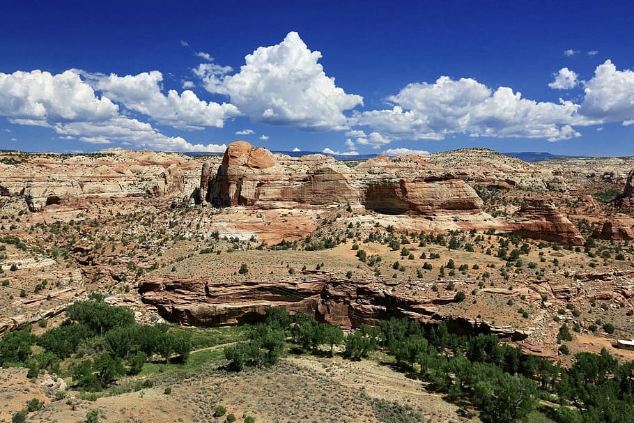 high-angle view of rock formation, escalante national monument