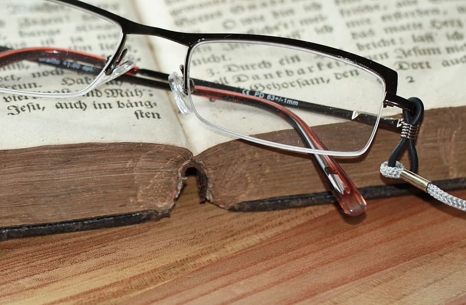 black and brown framed eyeglasses on book, reading glasses HD wallpaper